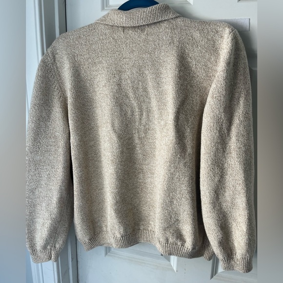 Alfred Dunner cotton ramie Beige Cardigan with Festive winter Embroidery - Picture 3 of 9